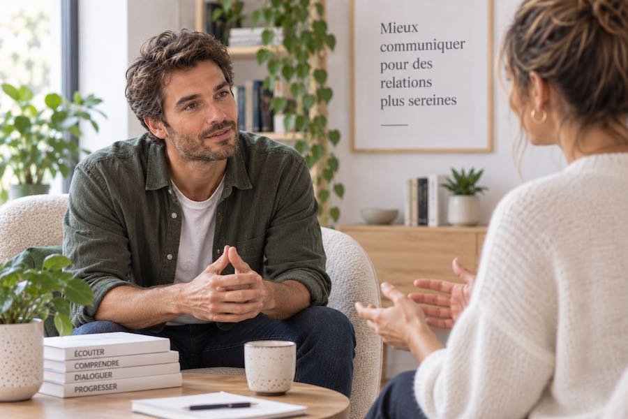 Conversation illustrant les principes de la communication interpersonnelle
