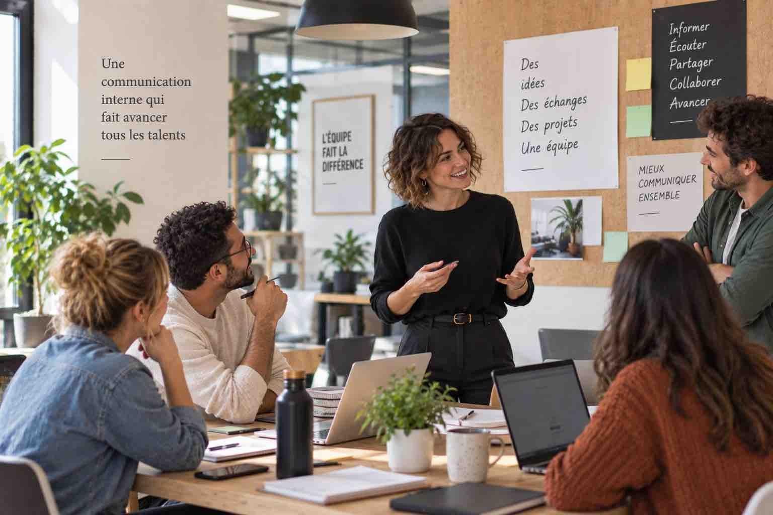 Collègues partageant des informations autour d'un projet