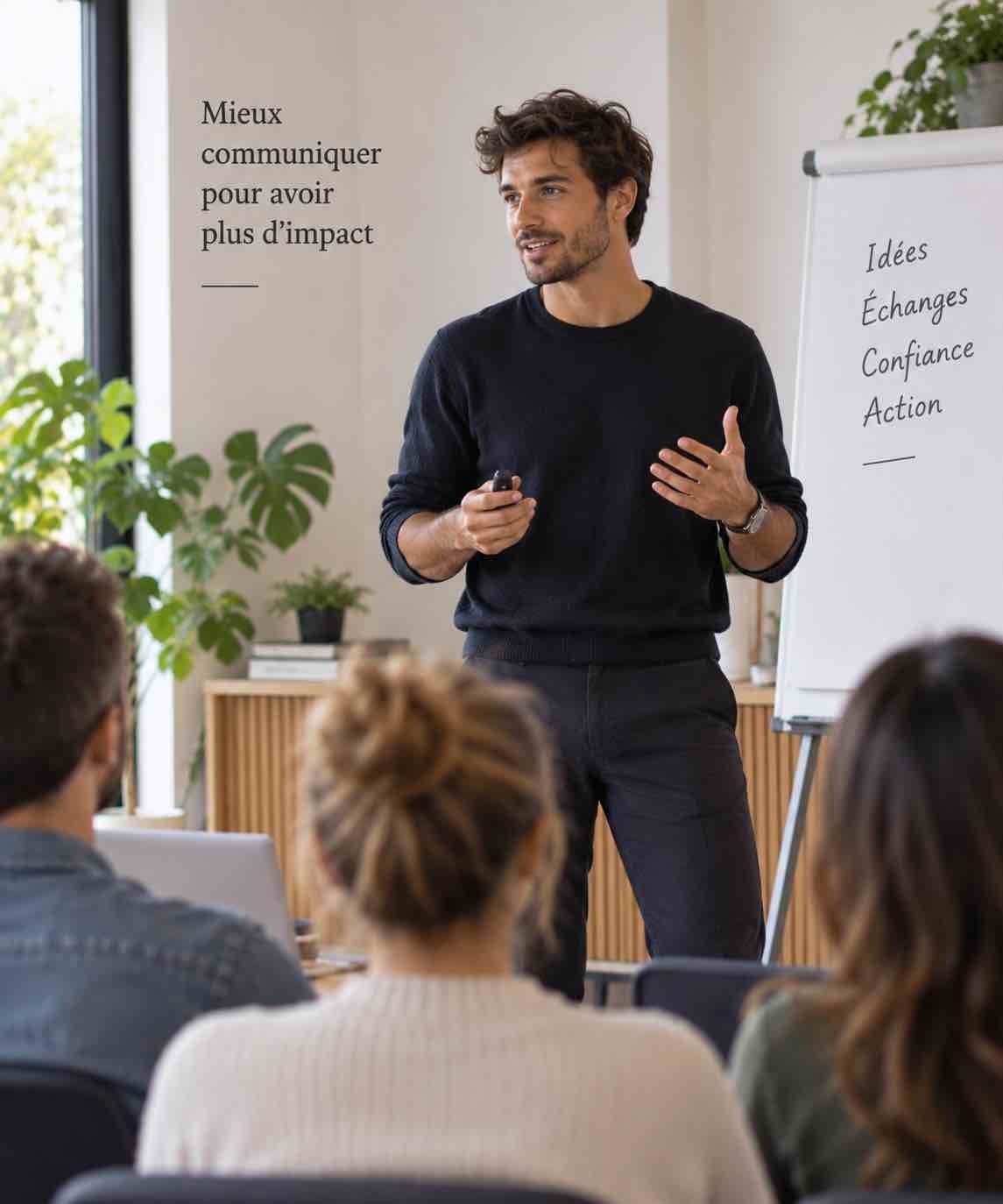 Personne se préparant avant une prise de parole devant un public